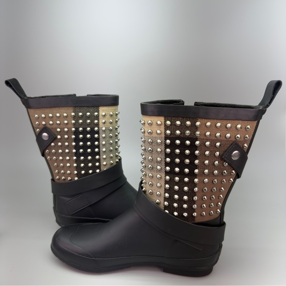 Burberry Studded Moto Holloway Rain Boots - Picture 7 of 13